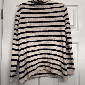 J. Crew Factory Navy and Cream Striped Sweater
